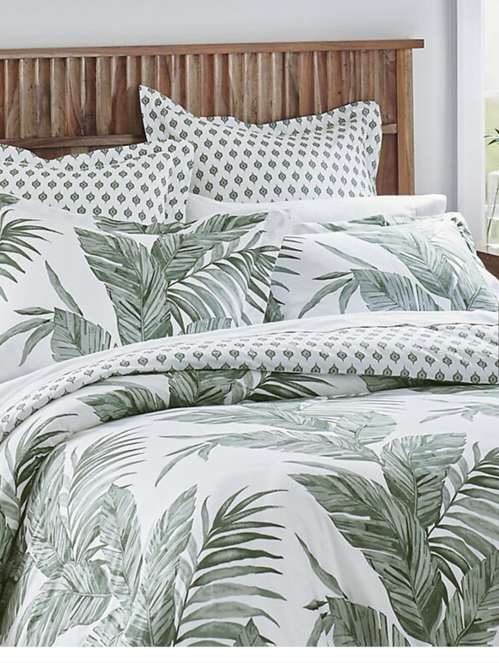 Grandinroad King Palms Duvet + 3 Standard Palms Shams